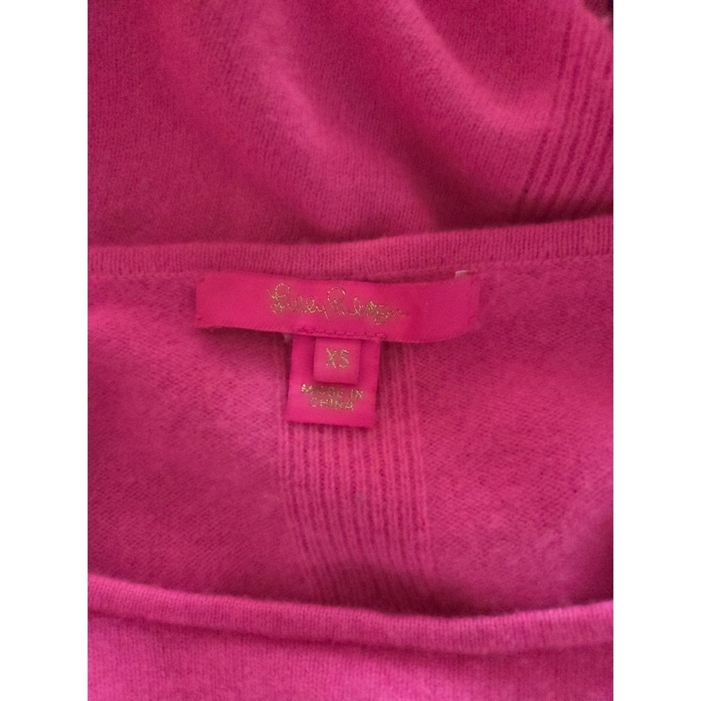 Lilly Pulitzer Fairley 100% Cashmere Pink Button Back Boatneck Sweater - Picture 5 of 6